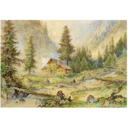 Heinrich Carl Schubert: Vadászház a Mura mentén, 1870